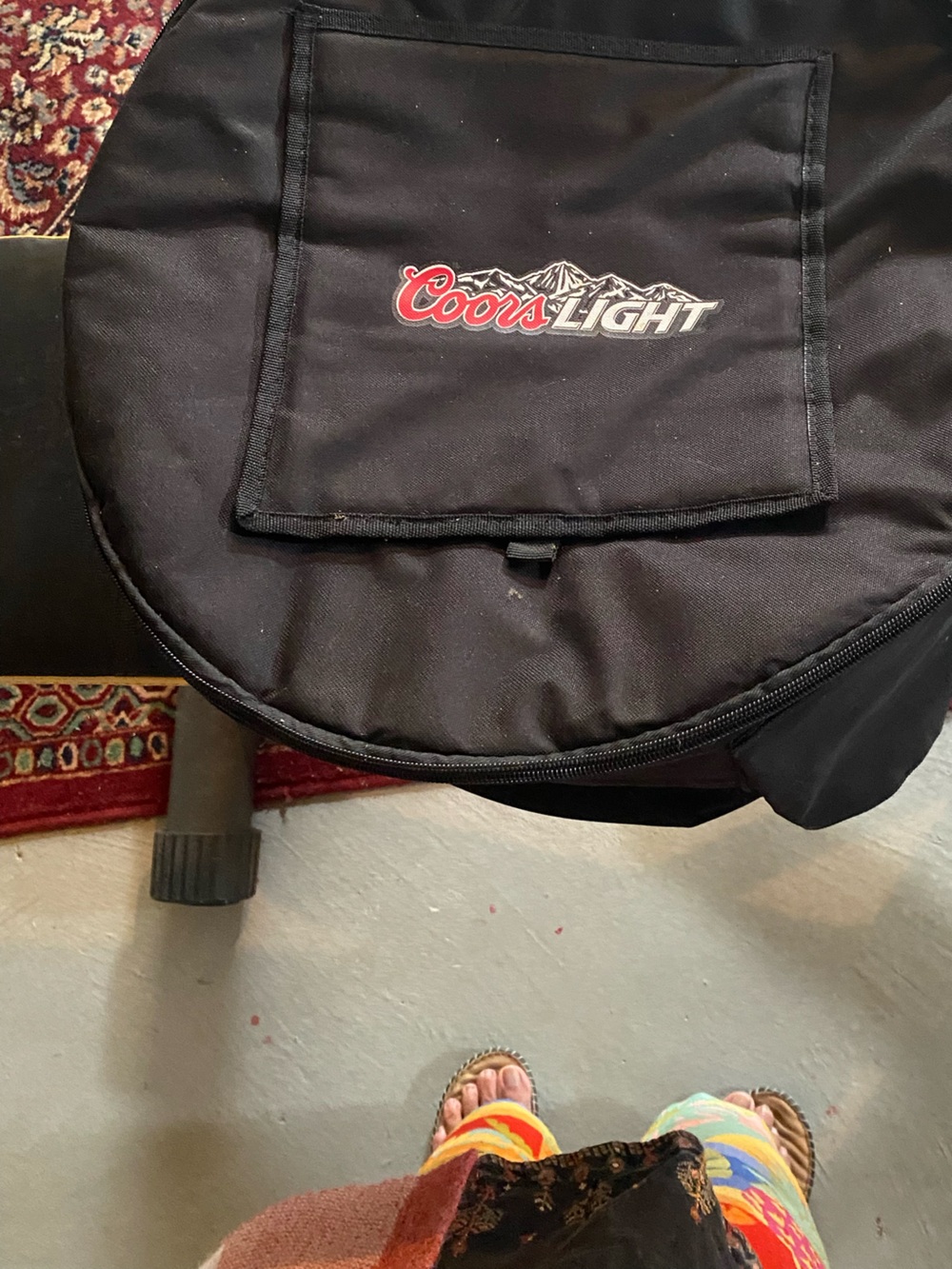 Coors Light Black Round portable cooler tote  beverage carrier